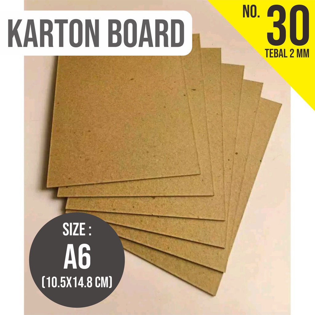 Jual Lembar A6 Karton Duplex Hard Board No 30 Tebal 2mm Ukuran A6