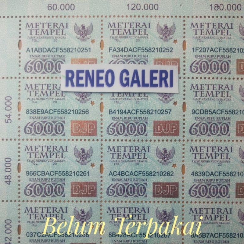 Jual Potong Materai Tempel Djp Rp Rupiah Tahun