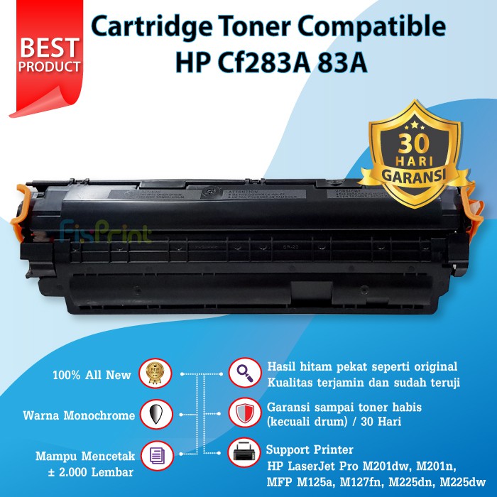 Jual Cartridge Toner Compatible HP 83A Cf283A Printer HP Pro M201dw ...