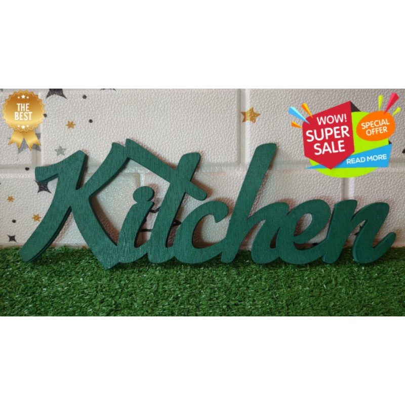 Jual Kurnia Art Shoop Tulisan Kitchen Huruf Kayu Hiasan Dinding Dapur ...