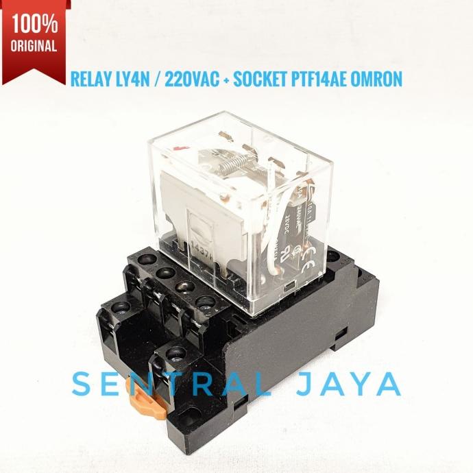 Jual SET Relay LY4N / LY-4N 220Vac + socket Omron asli | Shopee Indonesia