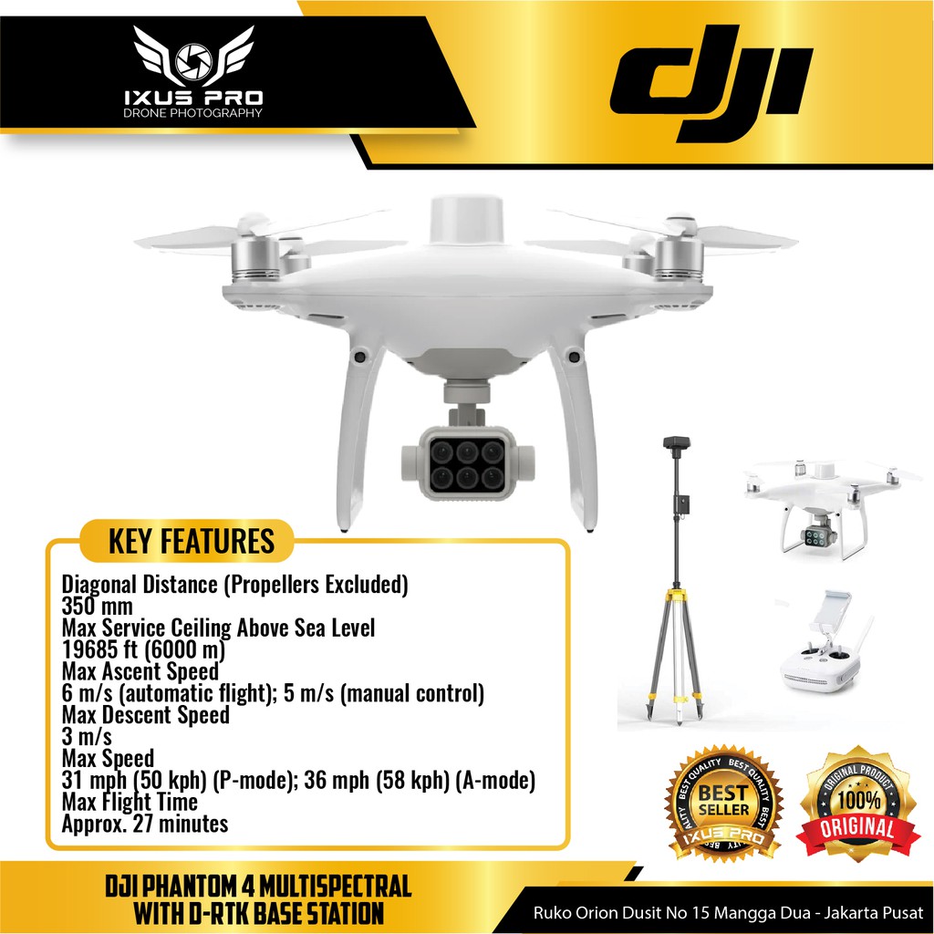 Jual DJI PHANTOM 4 MULTISPECTRAL WITH D-RTK BASE STATION COMBO | Shopee ...