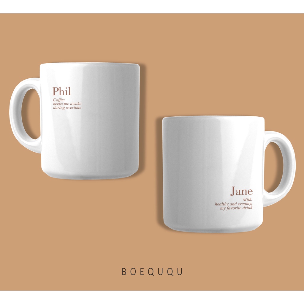 Jual Mug Custom Aesthetic Gelas Porcelain Mug Cangkir Bisa Custom Nama Gambar Tulisan Request 6019