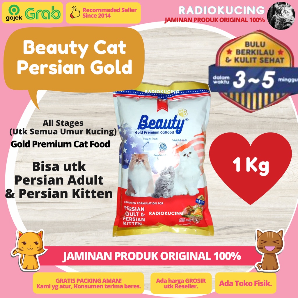 Jual Beauty Cat Gold Persian 1 kg Premium Cat Food Makanan Kucing