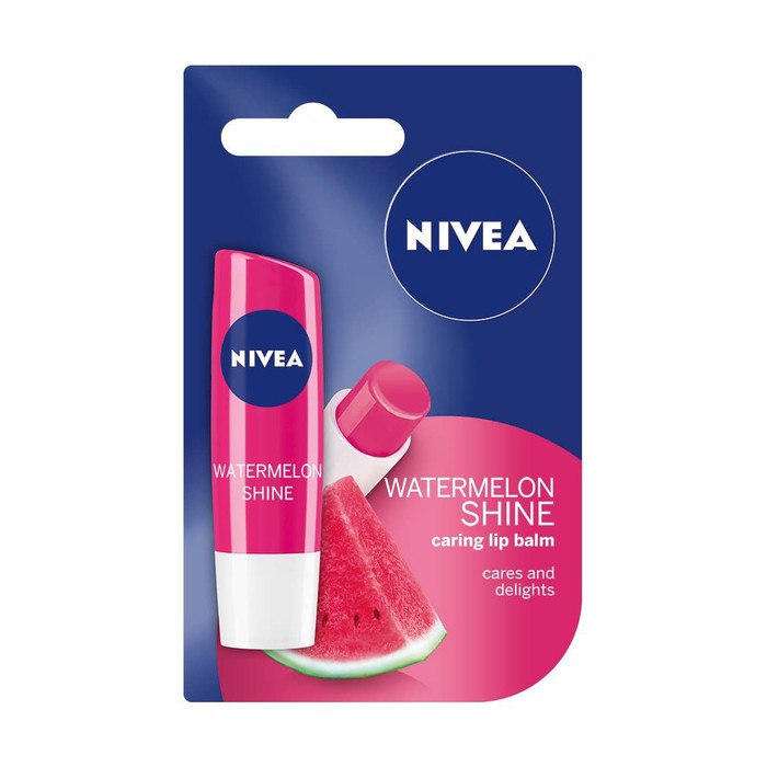 Jual [bpom] Nivea Caring Lip Care Balm Strawberry Shine 4 8gr 5 5ml