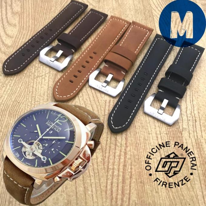 Jual STRAP TALI JAM TANGAN KULIT PANERAI LUMINOR 24MM 26MM 22MM
