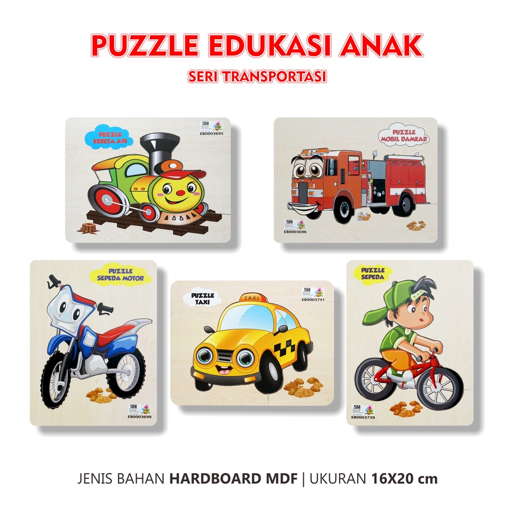 Jual Puzzle Edukasi Anak / Puzzle Anak / Puzzle Seri Transportasi ...