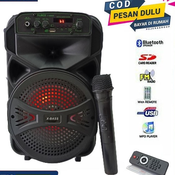 Jual Cod Speaker Karaoke Bluetooth Fleco Inch F M Led Plus Mic