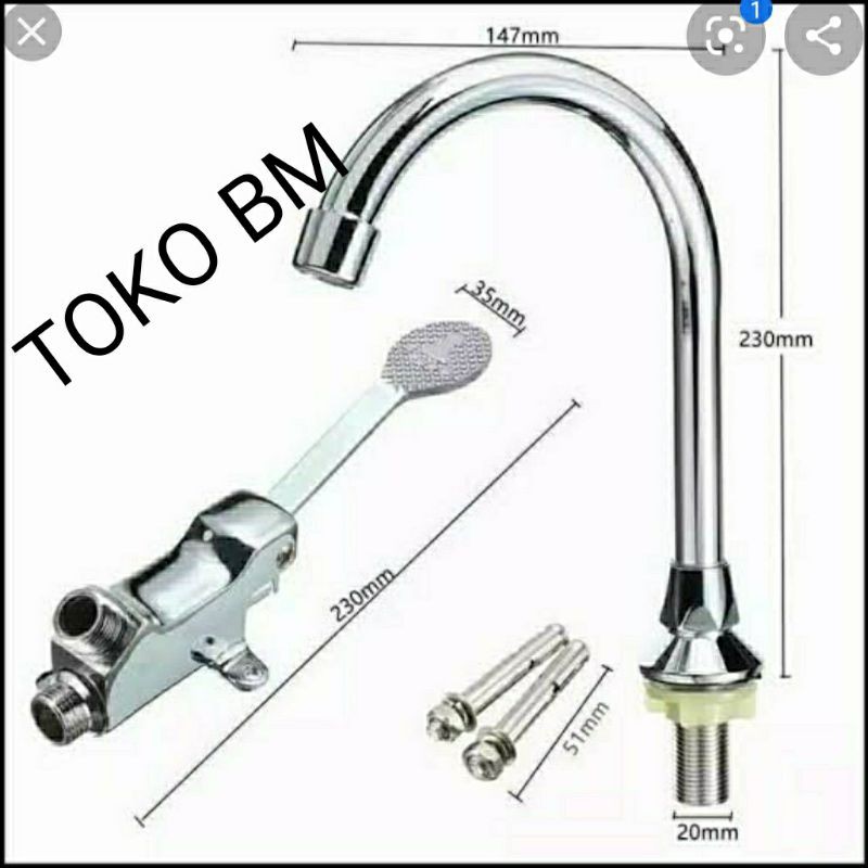 Jual kran wastafel injak/kran dapur bak cuci piring injak | Shopee ...