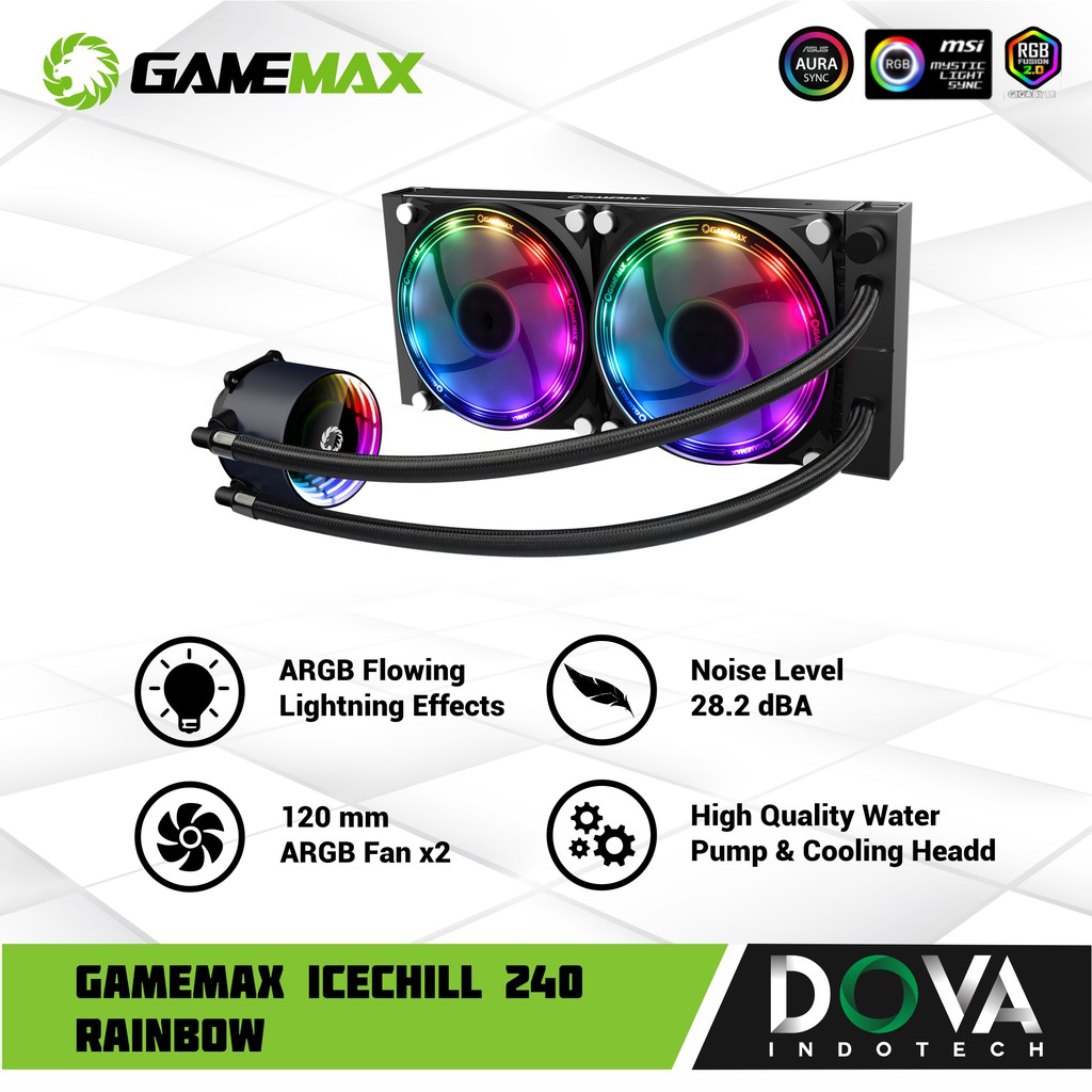 Jual GameMax ICE CHILL 240 RAINBOW Water Cooling System Shopee Indonesia