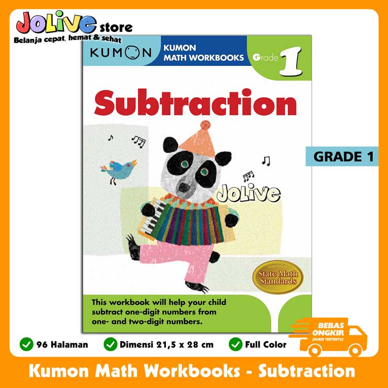 Jual Buku Anak Kumon Math Workbooks Subtraction Grade 1 | Shopee Indonesia