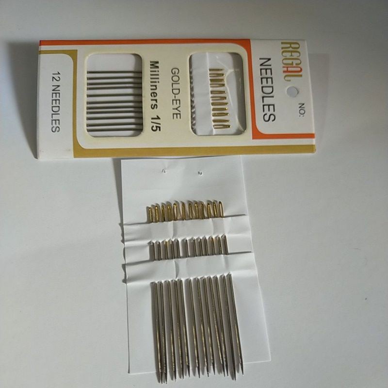 Jual JARUM JAHIT TANGAN REGAL GOLD EYE MILINERS 1/5 isi 12pcs | Shopee ...