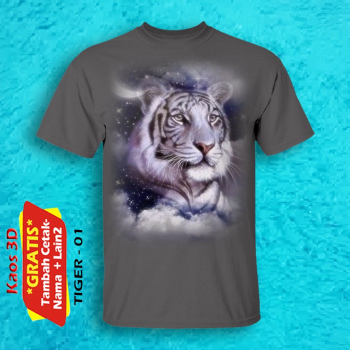 Jual KAOS KATEGORI GAMBAR BINATANG TIGER 1 UKURAN DEWASA KUALITAS CETAK ...