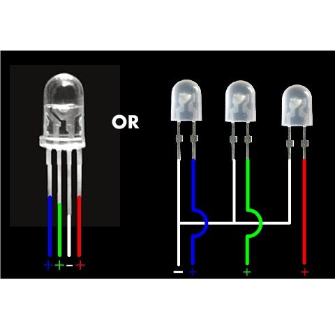 Jual LED 5mm Three Colour RGB (Clear) | Shopee Indonesia