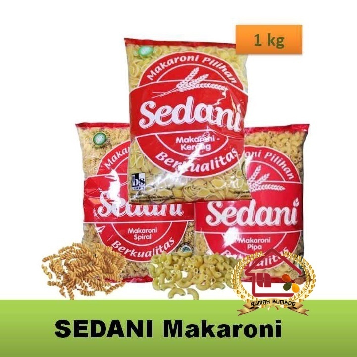 Jual (1 kg) SEDANI MAKARONI Pipa/Kerang/Spiral Kemasan Bogasari ...