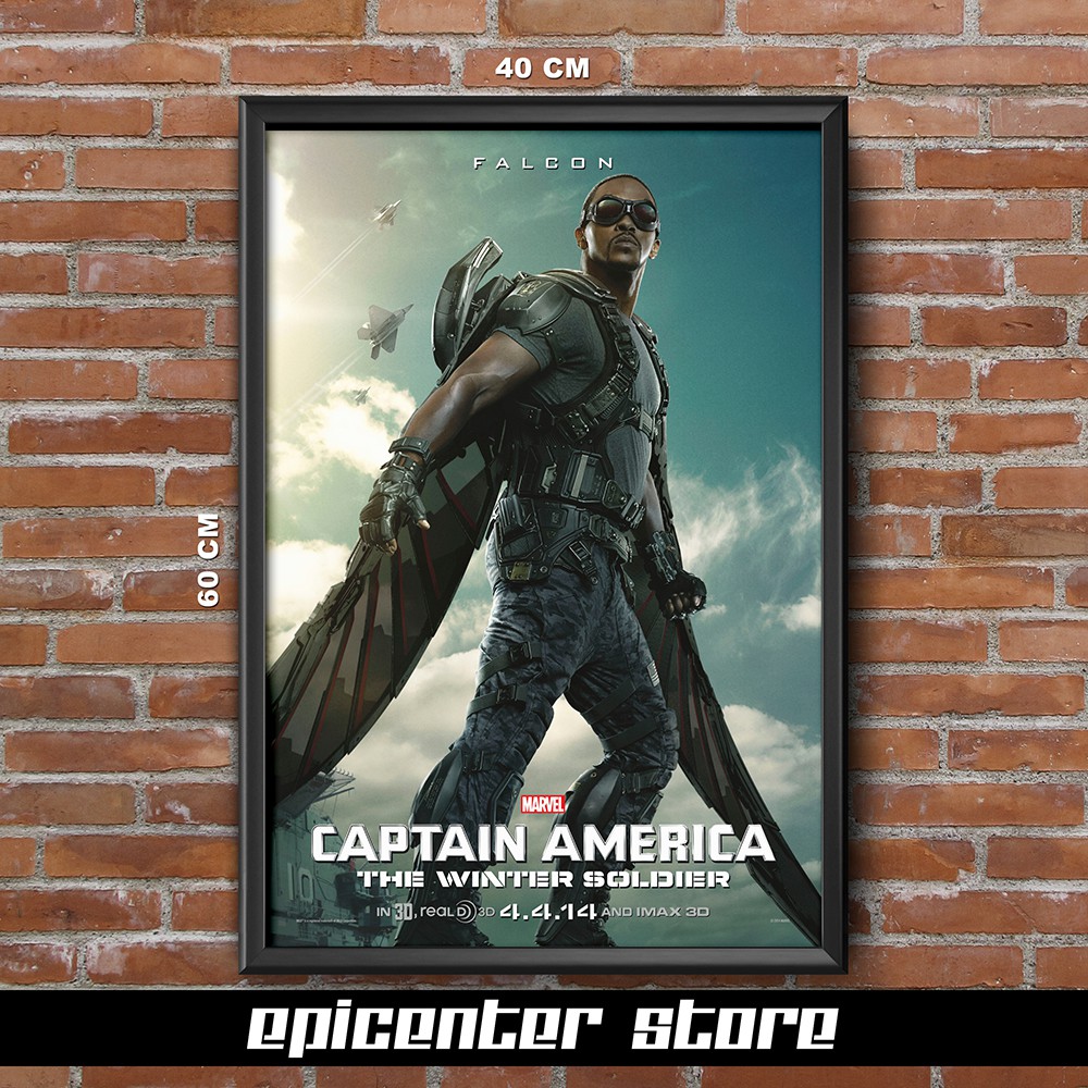 Jual Poster Film Captain America Winter Soldier - Falcon 40x60 + Frame ...