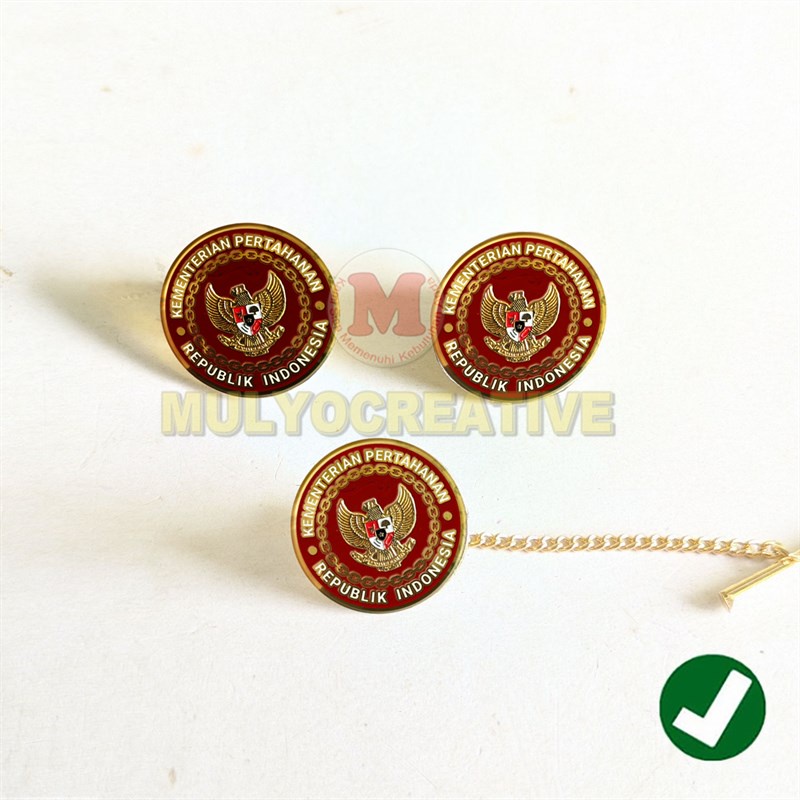 Jual Pin Logo Kementerian Pertahanan Pengait Dandang Rantai Pin