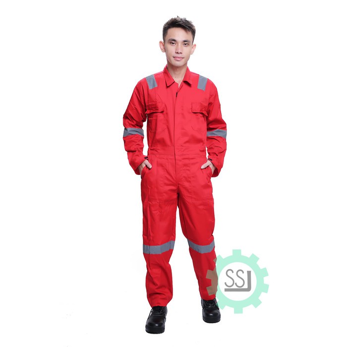 Jual Wearpack / Coverall / Seragam Terusan Kerja Merah | Shopee Indonesia