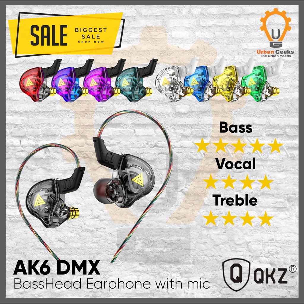 Jual Qkz Ak Dmx Basshead Earphone With Mic Alt Ak Pro Max Shopee