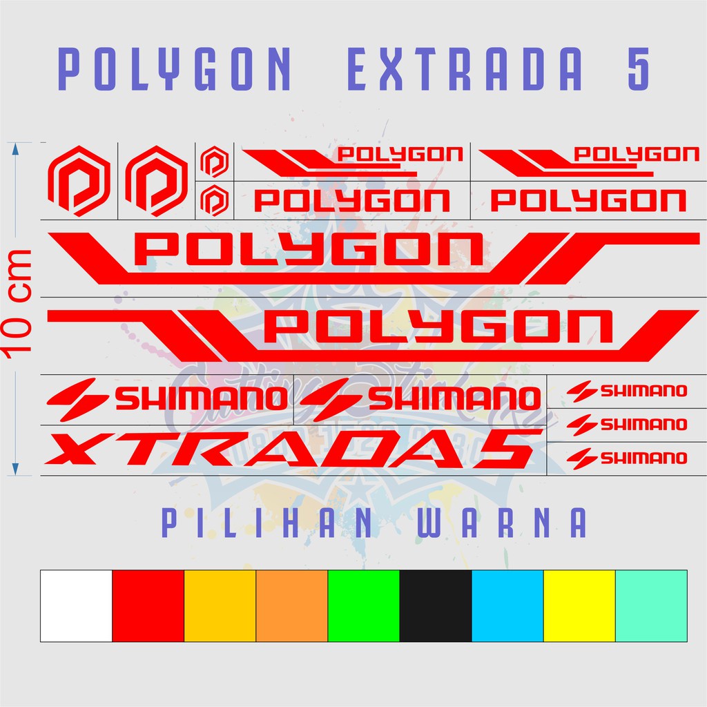 Jual Polygon Extrada 5 Variasi Sepeda Sticker Frame Aksesoris Body ...