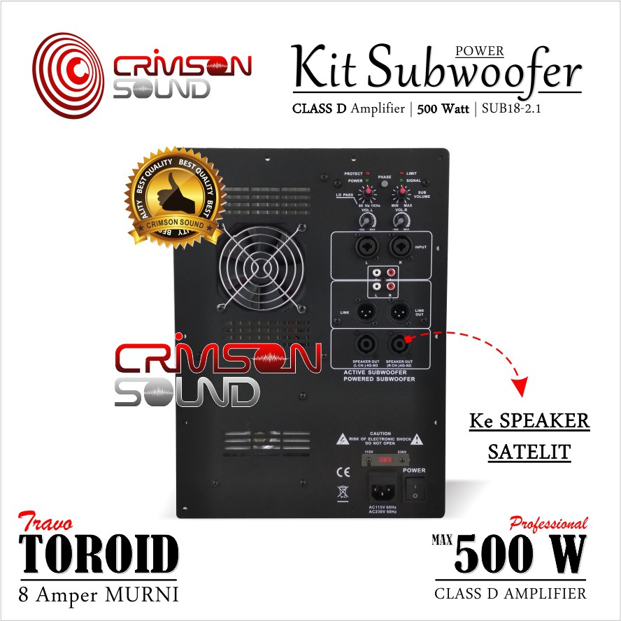 Jual POWER KIT SUBWOOFER Aktif 500 Watt CLASS D Sub182.1 Shopee