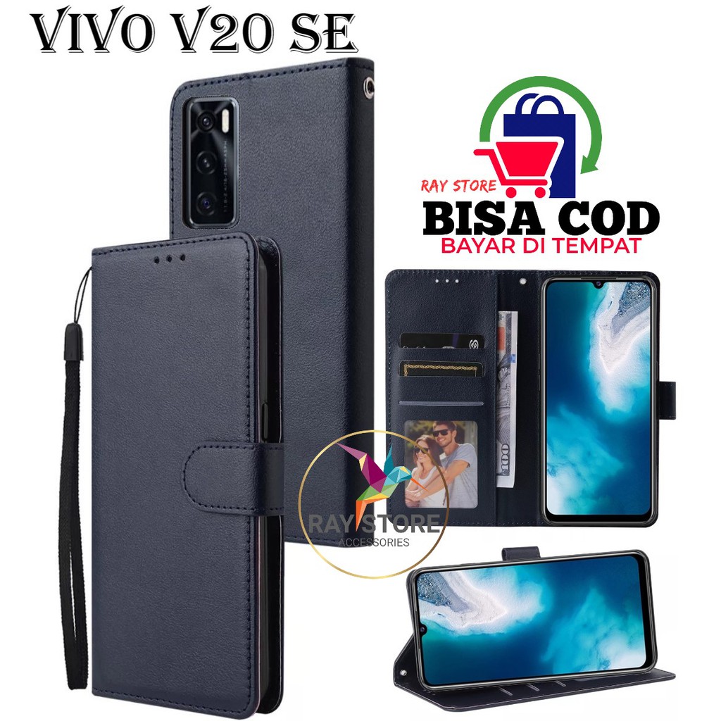 Vivo V20 Leather Cover Jual VIVO V20 SE FLIP LEATHER CASE PREMIUM