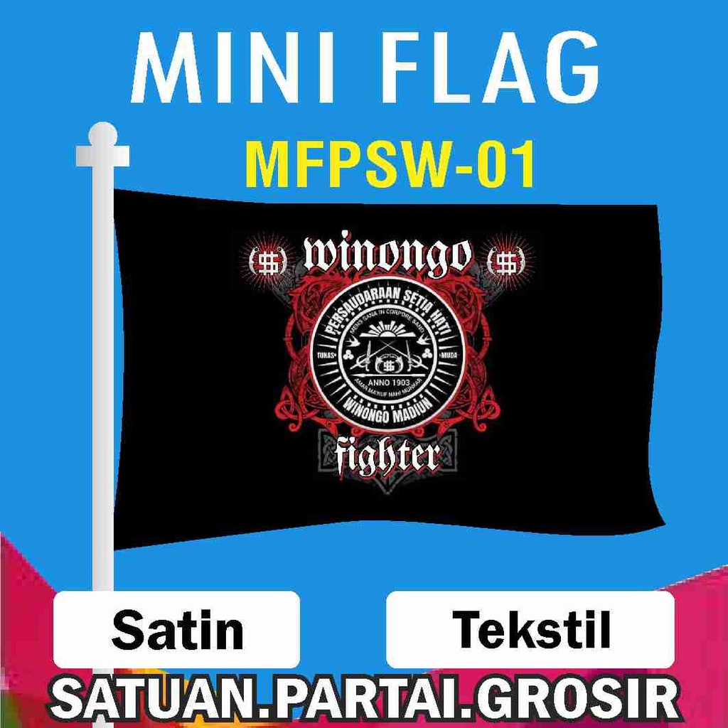 Jual MINI FLAG PERSAUDARAAN SETIA HATI WINONGO MADIUN / BENDERA PSHW ...