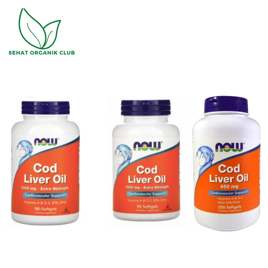 Jual Now Foods Cod Liver Oil Extra Strength 1000 mg 180 Softgels ; Now ...