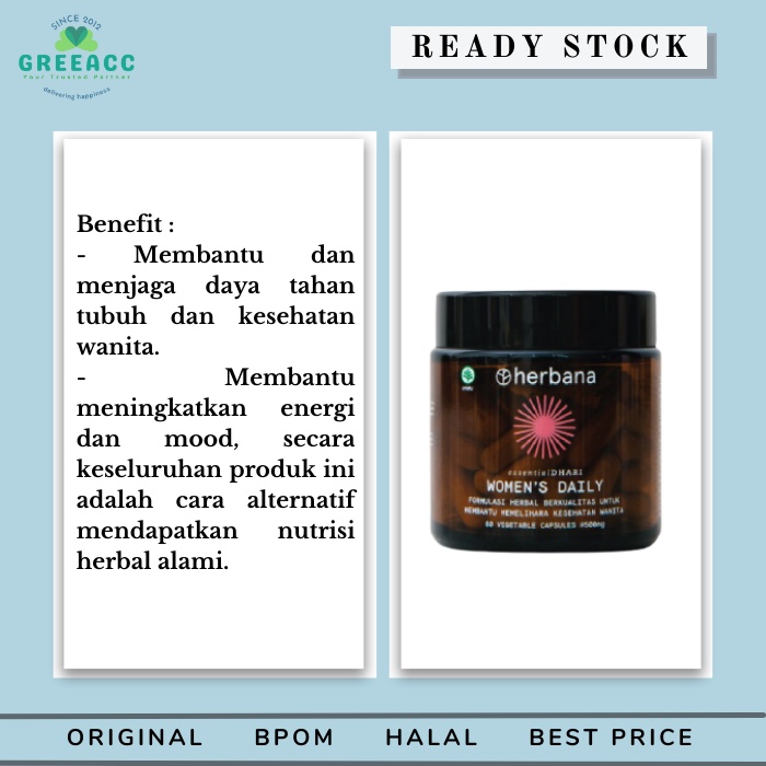 Jual Herbana Women's Daily Suplemen Herbal Kesehatan Wanita 60