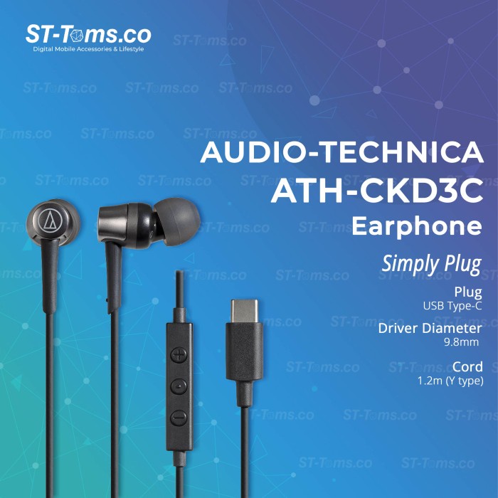 Jual Audio Technica ATHCKD3C In Ear Headphone with USB Type C