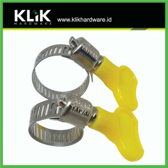 Jual Klem Selang Kuping Stainless Taiwan Hose Clamp Pvc Handle Gas