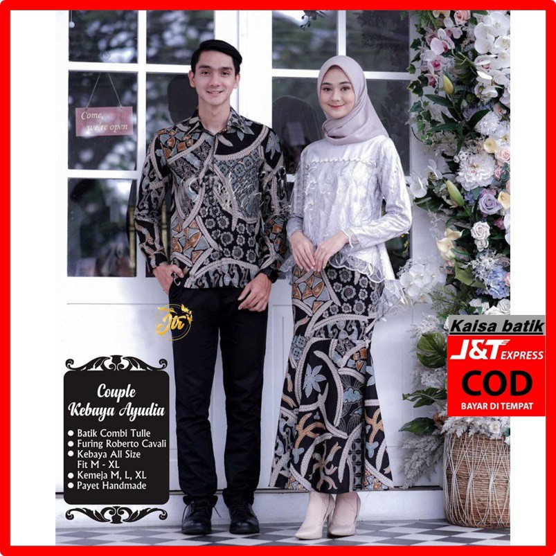 Jual Kebaya Wisuda Couple Modern Kebaya Madina Set Tunik Lamaran Tunangan Batik Baju Couple 0771