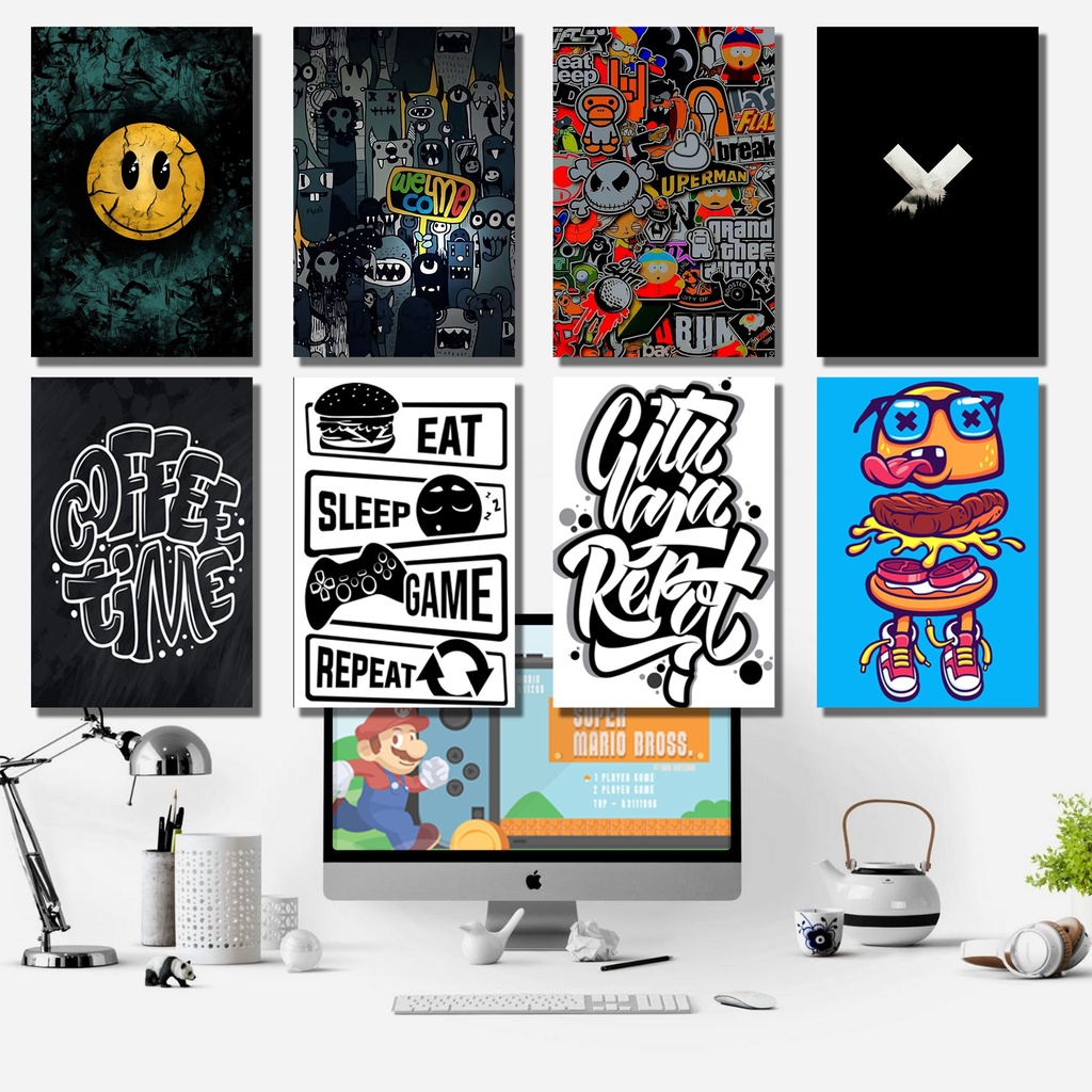 Jual [potret] Hiasan dinding Animasi & Doodle HD Shopee Indonesia