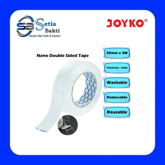 Jual Joyko Nano Double Sided Tape Transparan Perekat Sisi Mm X