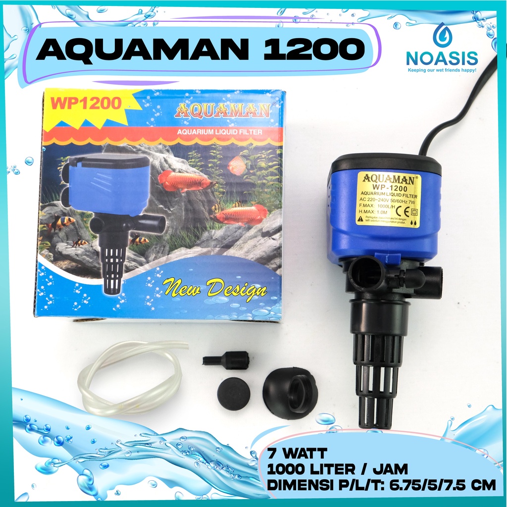 Jual POMPA AIR CELUP AQUARIUM AQUAMAN WP 1200 WP1200 LOW WATT / WAT
