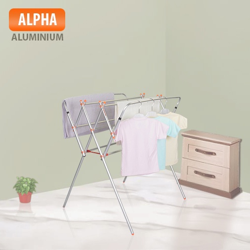 Jual Jemuran Baju Pakaian Dan Rak Handuk Lipat Aluminium Alpha Shopee Indonesia