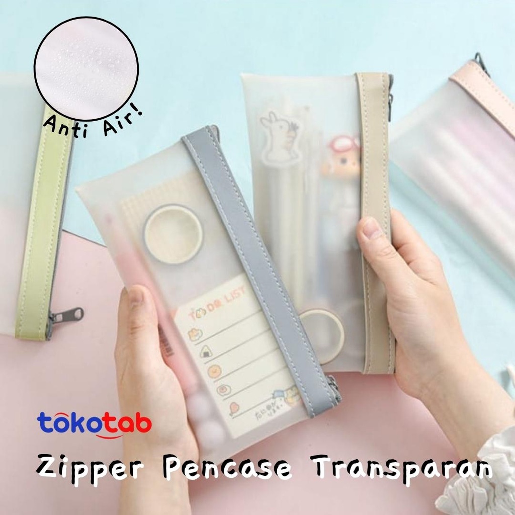 Jual Tokotab Tempat Pensil Transparan Ziplock Edge Color Transparan