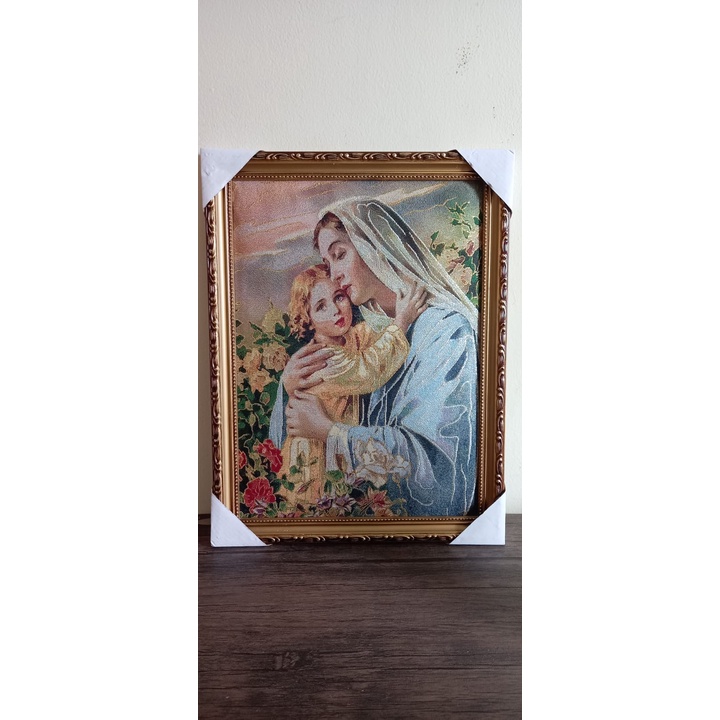 Jual Gambar Rohani Maria Peluk Kanak Yesus Katolik Hiasan Dinding WCF ...