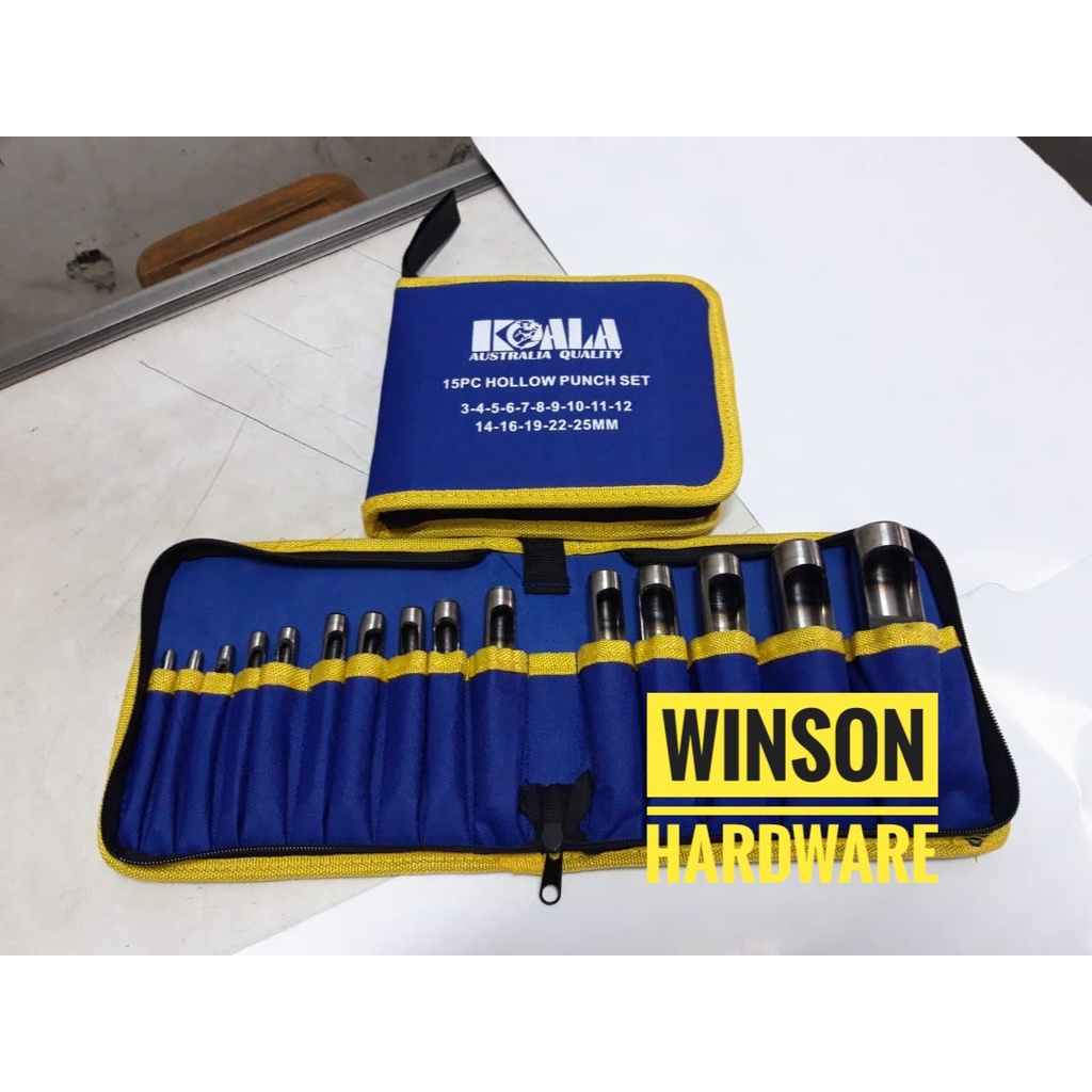 Jual KOALA Plong kulit set 3-25mm 15pc - Hollow Punch Set 15 pc ...