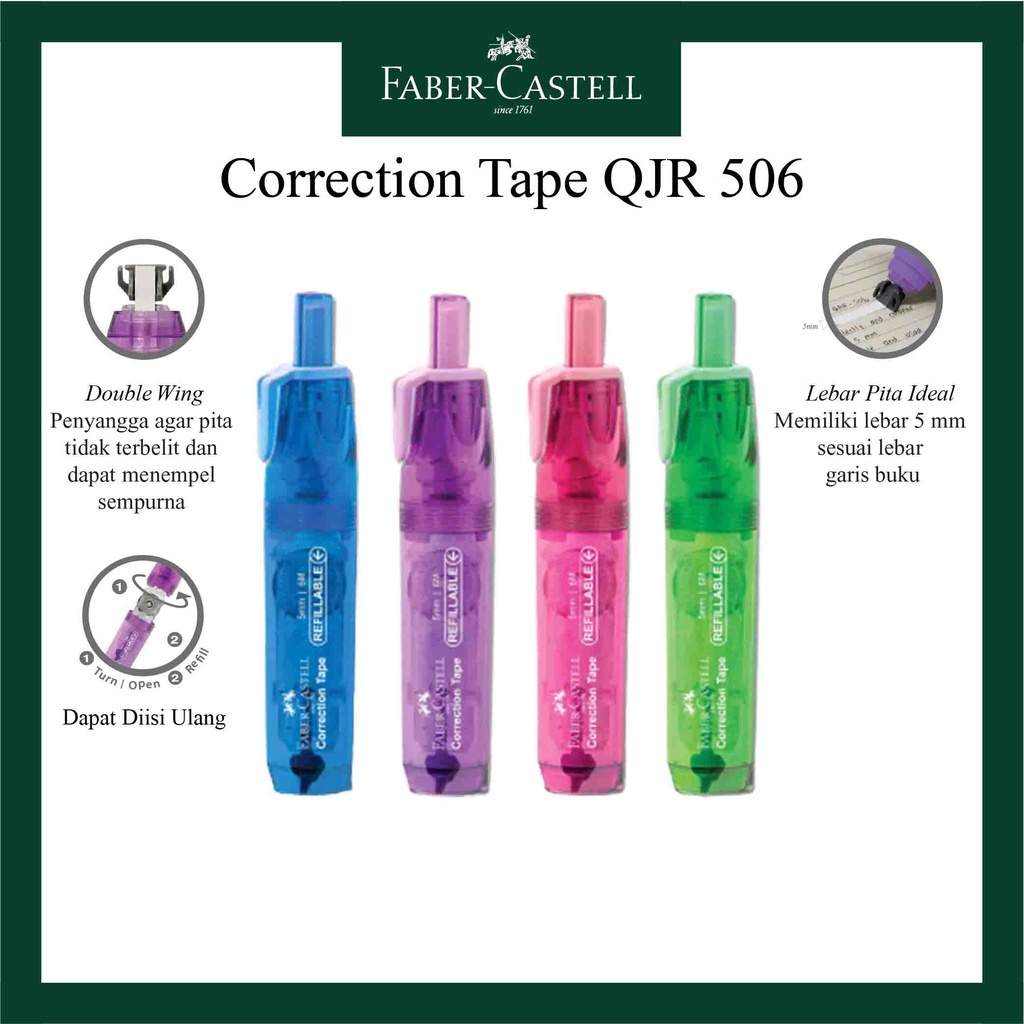 Jual Correction Tape Faber Castell QJR 506 Tipe Barrel / Tipe X Kertas
