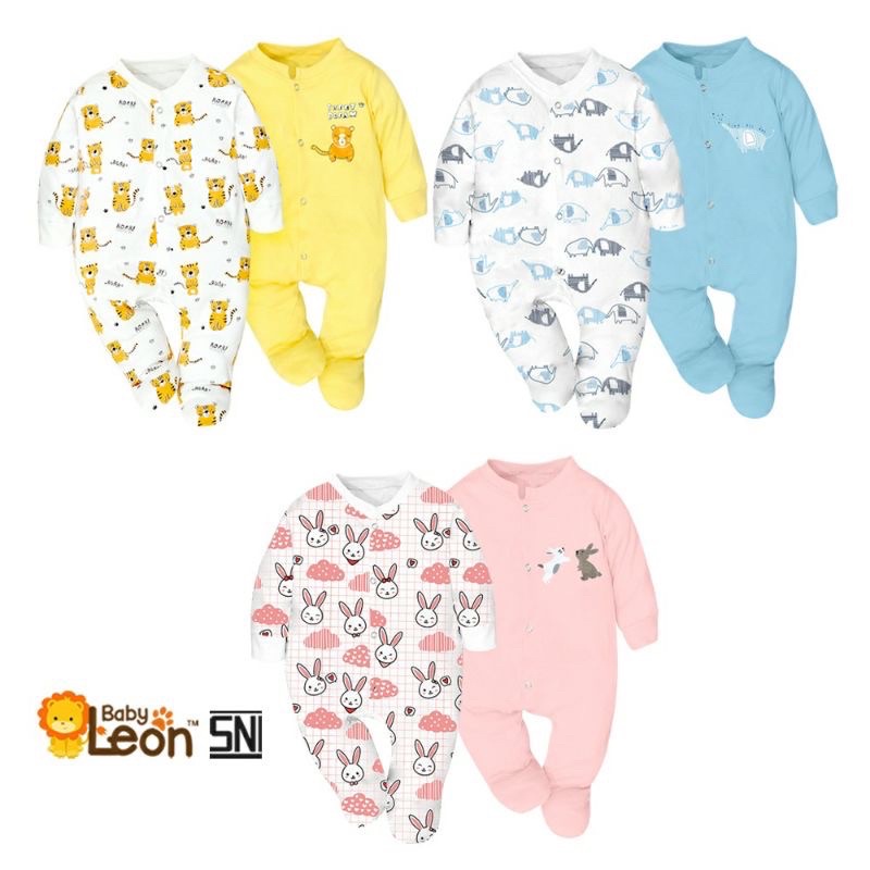Jual SNI BABY LEON SLEEPSUIT BABY USIA 0-12M / SLEEPSUIT PIYAMA BAYI