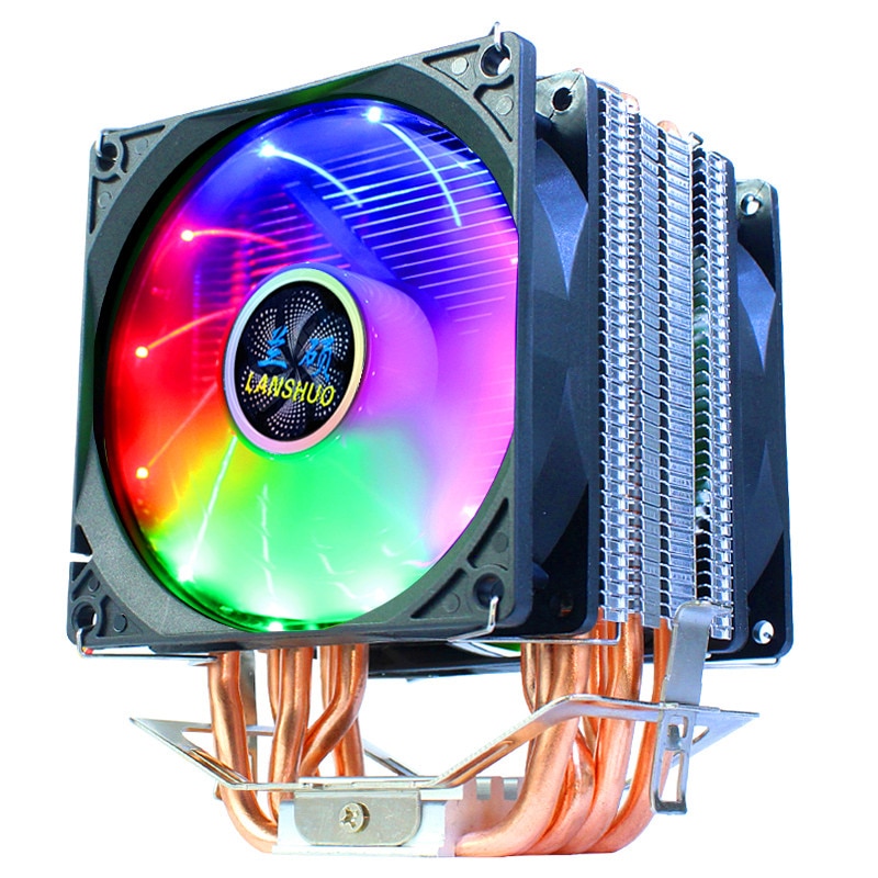 Jual PREORDER RGB LED CPU Cooler 6 Copper Tube Heatpipe 9CM Cooling Fan ...