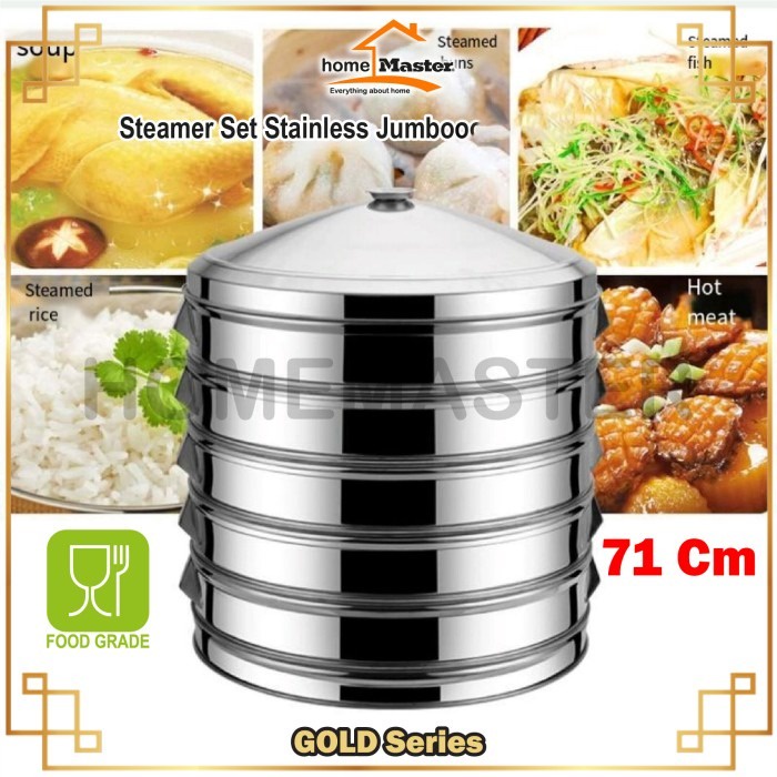 Jual Steamer/Dimsum/Klakat/Kukusan 5 Tingkat Stainless Jumbo 71 cm