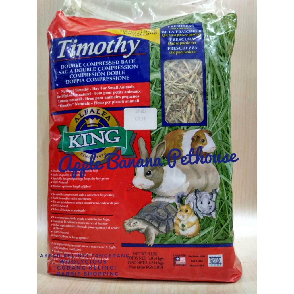 Jual Rumput /makanan kelinci/Timothy Hay alfalfa king, ukuran 4 lb (1