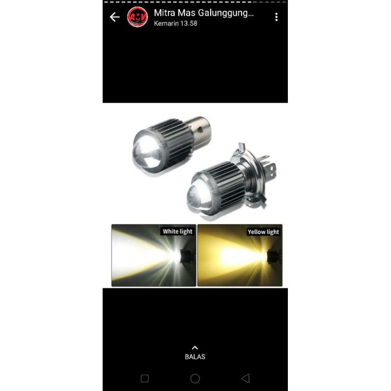 Jual lampu depan led cahaya putih kuning tipe proyektor variasi motor ...