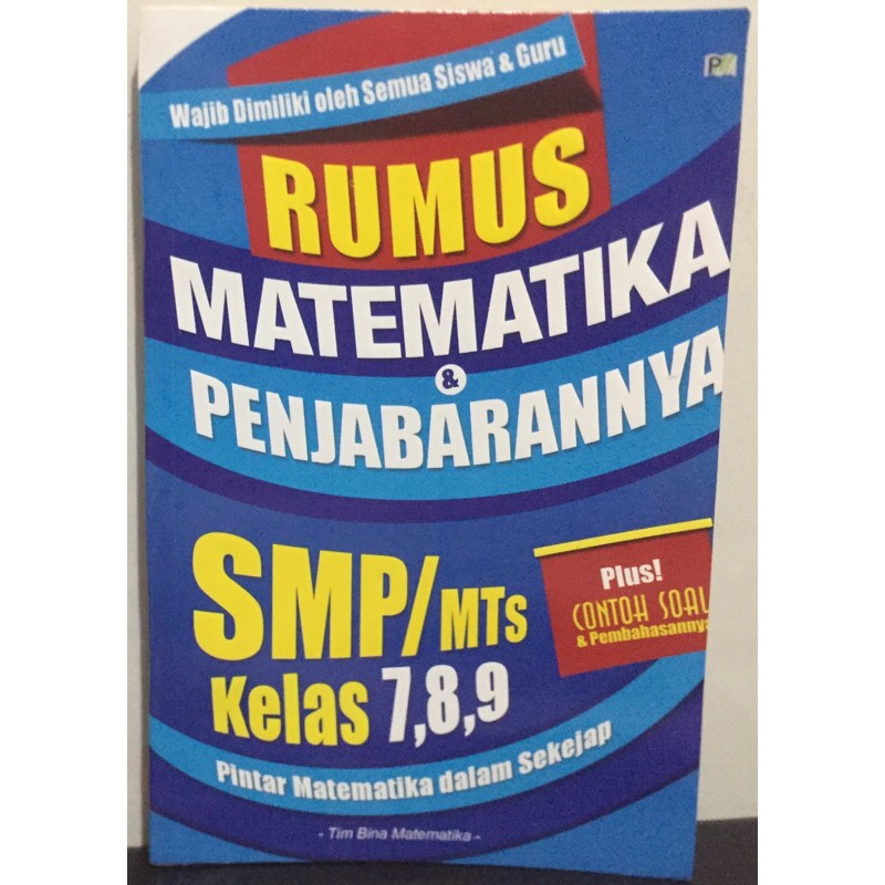 Jual BUKU RUMUS MATEMATIKA & PENJABARANNYA SMP/MTS KELAS 7,8,9 | Shopee ...