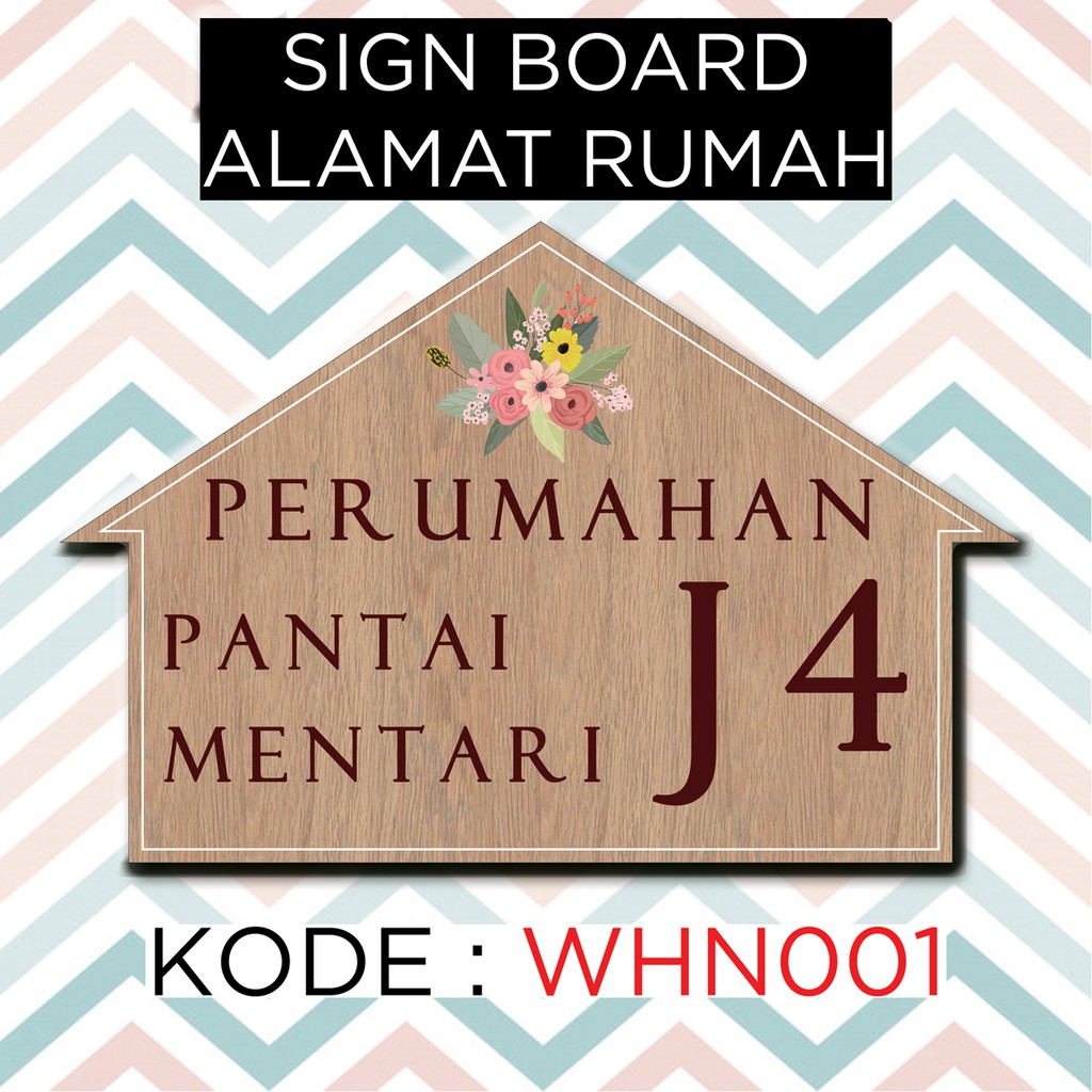 Jual Sign Board Home Wall Decor Pajangan Dinding Nomor Rumah Alamat