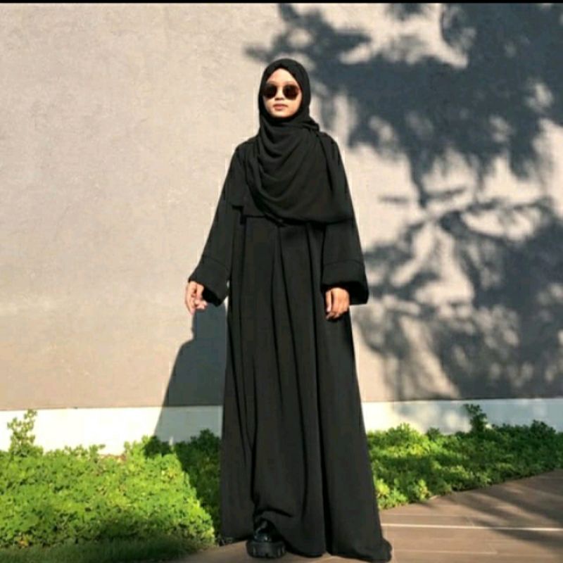 Jual Abaya Basic Polos Crincle Airflow | Shopee Indonesia