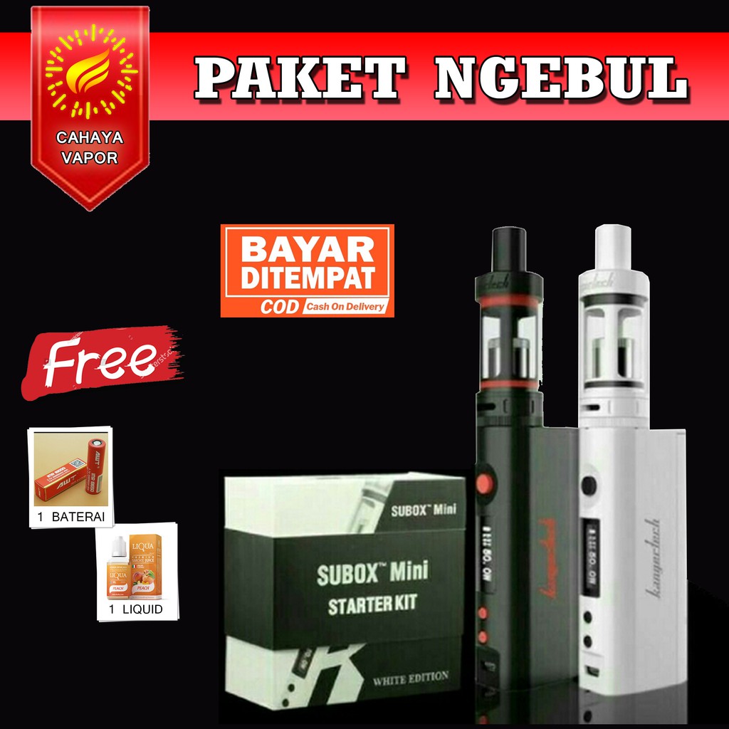 Jual Paket Ngebul Kangertech Subox Mini Mod BONUS BATRE & LIQUID 10ML ...