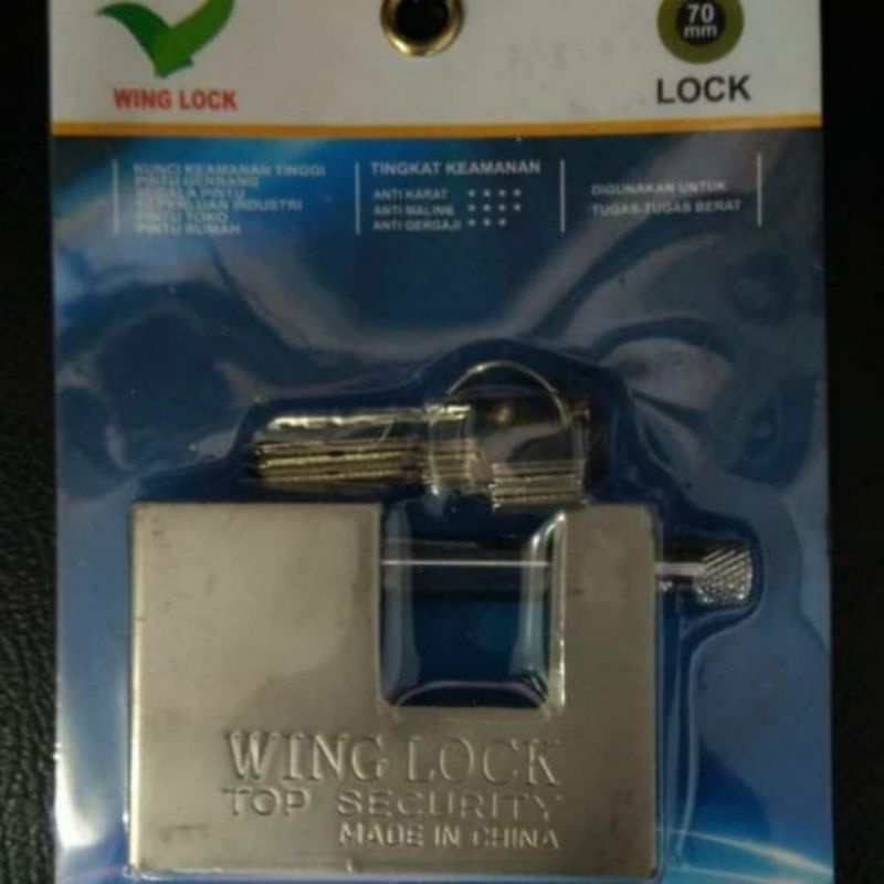 Jual Gembok Ruko / Gembok Gudang / Gembok Pagar Rumah WINGLOCK 70mm ...